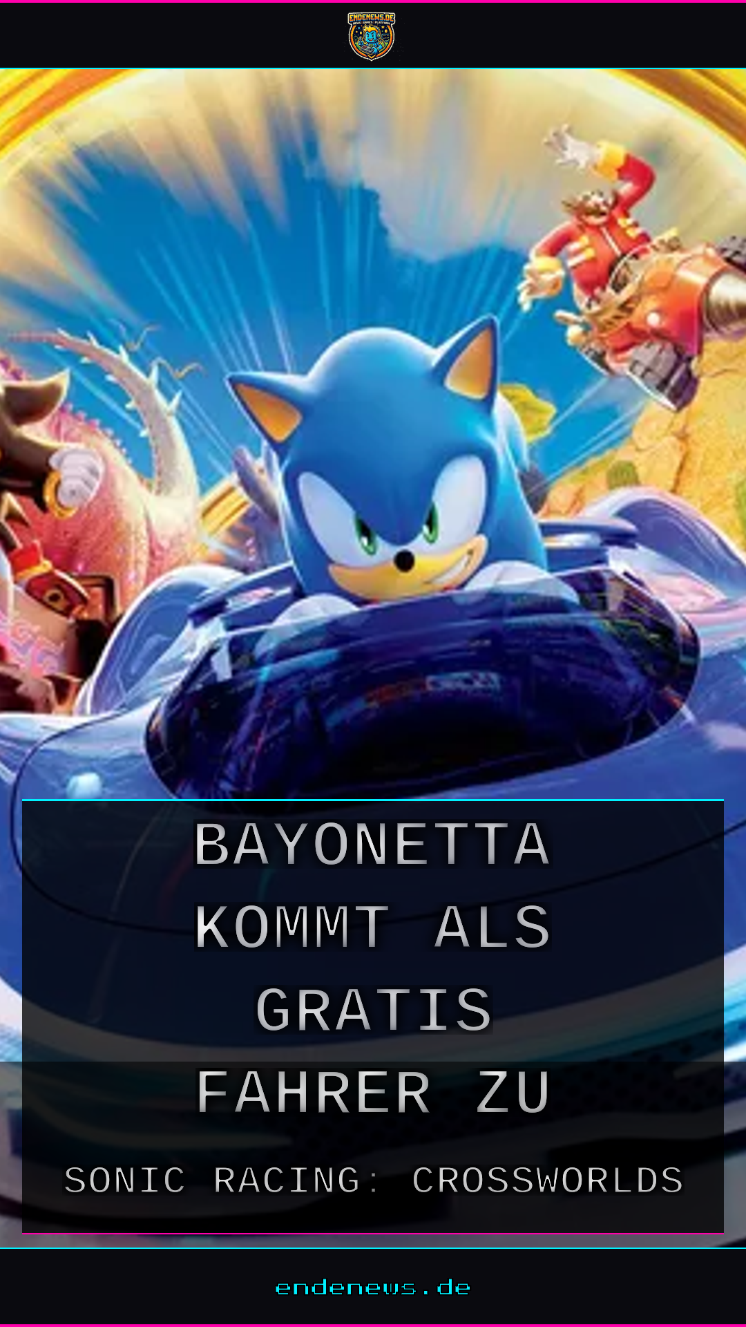 Bayonetta kommt als Gratis-Fahrer zu Sonic Racing