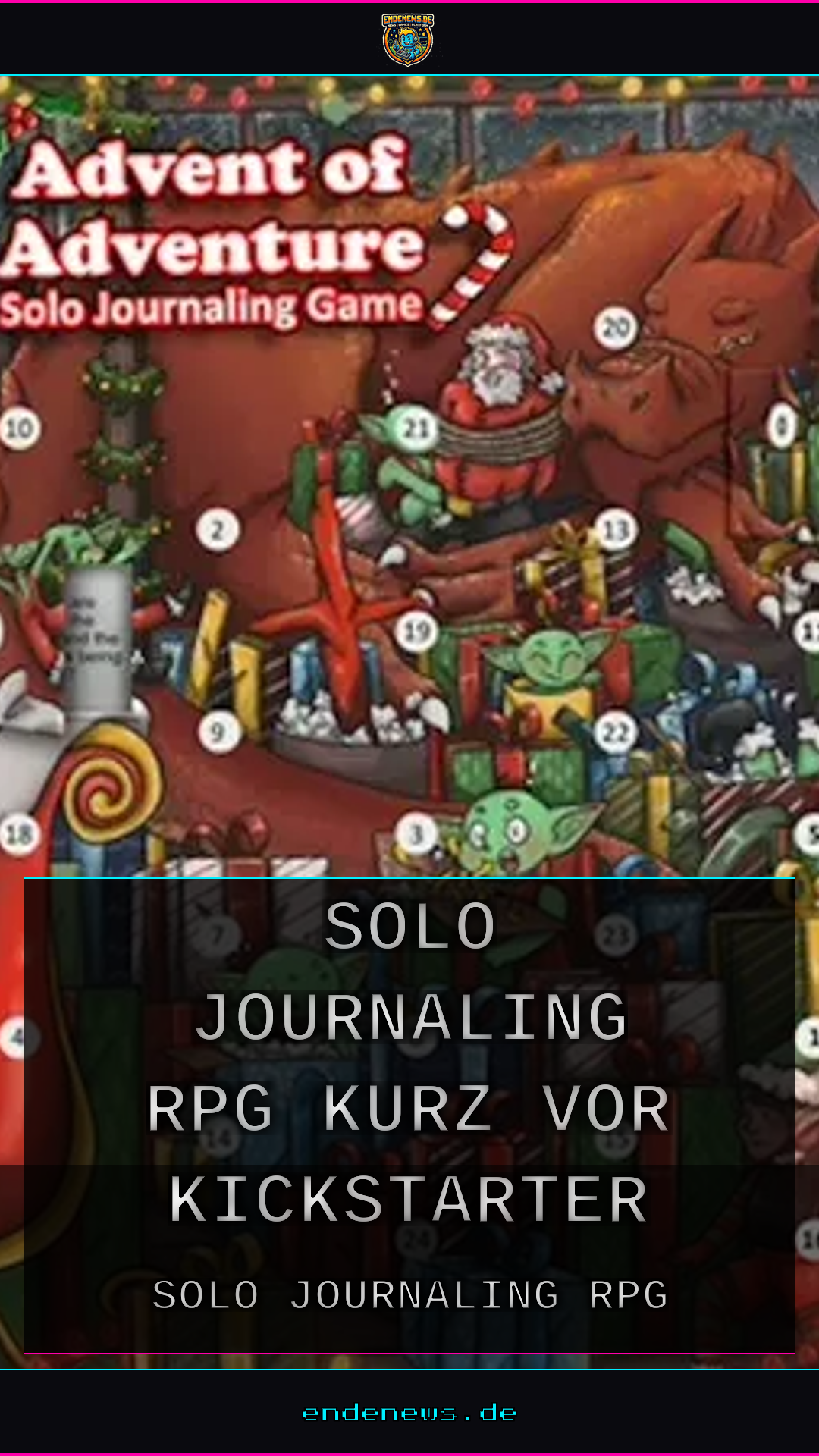 Ein Adventskalender als Abenteuer: Solo Journaling RPG kurz vor Kickstarter-Ende