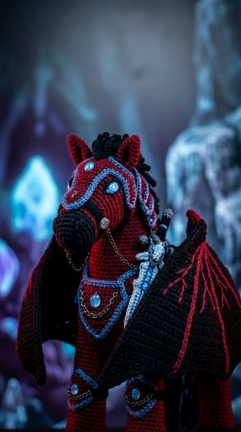 Häkel-Flug: Fan baut Arthas’ legendäres Ross Unbesiegbar als kuscheliges Amigurumi
