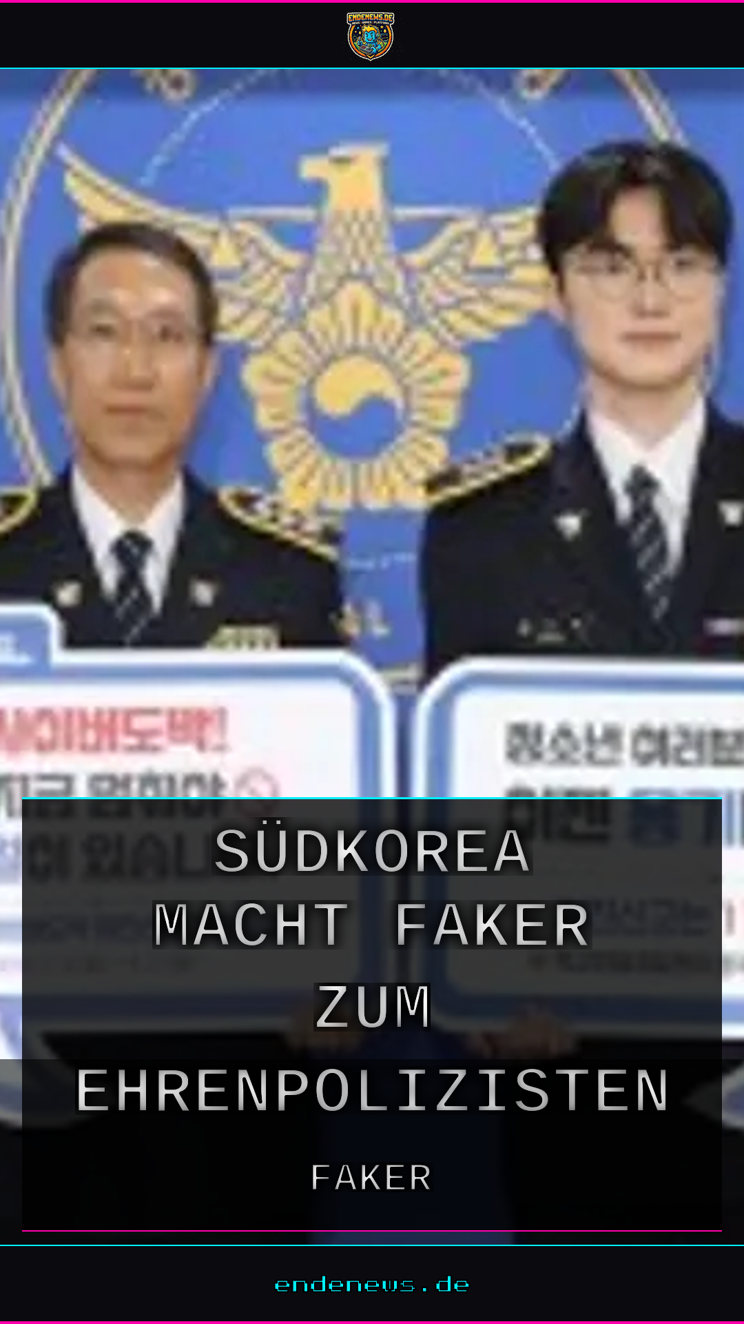 Südkorea macht Faker zum Ehrenpolizisten im Kampf gegen Online-Glücksspiel