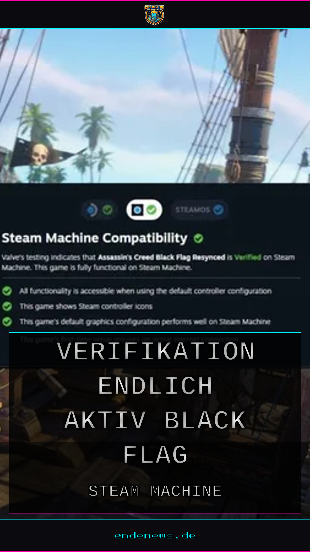 Steam Machine: Verifikation endlich aktiv, Black Flag kassiert volle Punktzahl