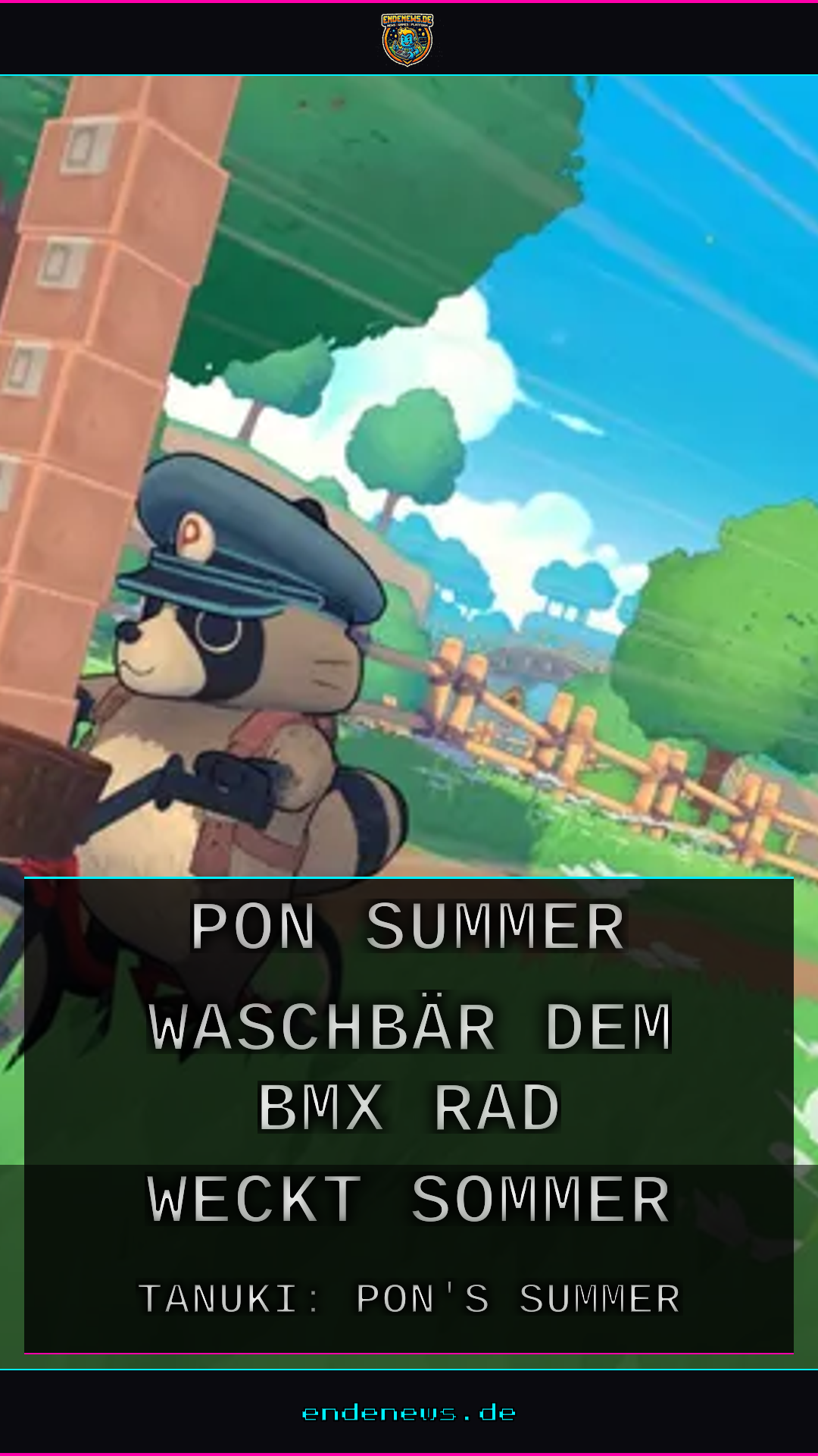 Tanuki: Pon's Summer, Ein Waschbär auf dem BMX-Rad weckt Sommer-Nostalgie